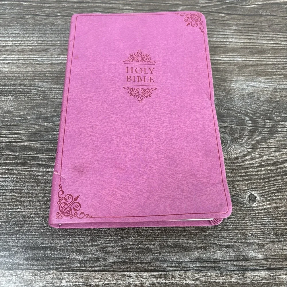The Holy Bible Thinline NIV New International Version pink Duo Tone Zindervan